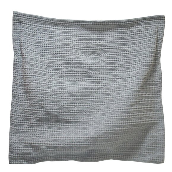 Pottery Barn Set of 2 Honeycomb Waffle Weave Euro Sham Gray 26x26 Luxury Neutral - Picture 1 of 5